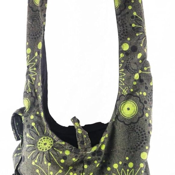 Handmade Cotton Jacquard Crossbody Bag, Large Size, Top Zip Closure, Embroidered - Picture 3 of 6